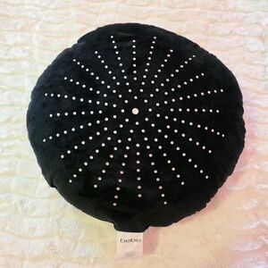 Bebe Black Round‎ Accent Pillow with Studded Design